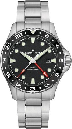 Hamilton Khaki Navy Scuba GMT Automatic Bracelet Watch, 43mm in Black at Nordstrom