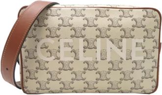 Celine Tweedehands leren handtassen - unisex - Vintage Schoudertas - Wit - ONE Size - Leer - Vintage