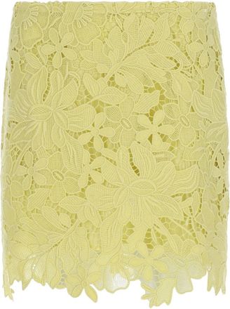 Sportmax Intricate Macram&eacute; Lace Miniskirt With Scalloped Hem