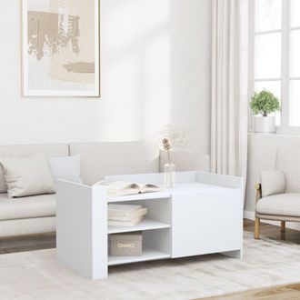 Berkfield Home Coffee Table White 100x50x50 cm Engineered Wood | Size: 100 x 50 x 50 cm