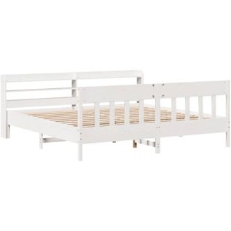 vidaXL Vidaxl - Estructura De Cama Sin Colch&oacute;n Madera Maciza Blanca 200x200 Cm