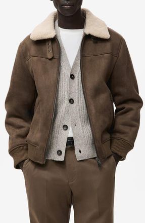 Mango Faux Shearling Jacket in Medium Brown at Nordstrom
