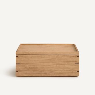 AM.PM Rechthoekige opbergdoos in natuurlijk massief eiken, HIBASHI