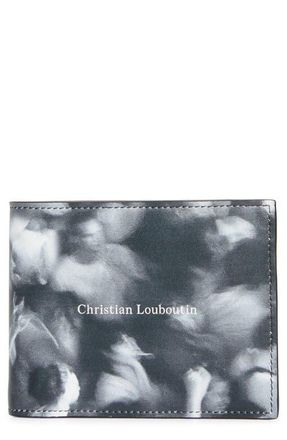 Christian Louboutin Canopy Moises Print Leather Bifold Wallet in Black White at Nordstrom