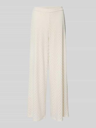 Vila Wide Leg Stoffhose mit Lochmuster Modell DELAIA in Ecru, Gr&ouml;&szlig;e L