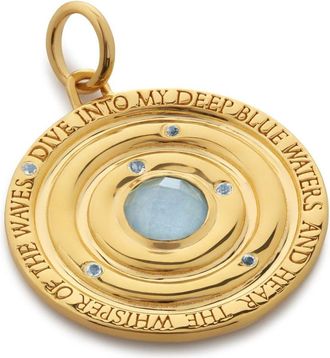 Monica Vinader Ocean aquamarine-embellished pendant - women - Other fibres - One Size - Gold