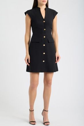 Vince Camuto Signature Stretch Crepe Dress in Black at Nordstrom, Size 10