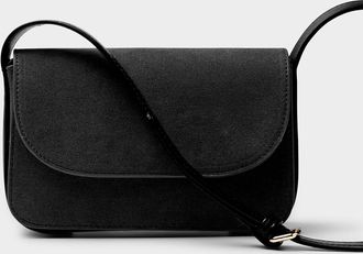 Simons Womens Minimalist faux-suede crossbody bag