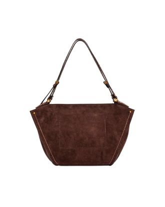 Gianni Chiarini Womens Handbag Bloom Suede Mocha Cow Leather Handbags Hand Bags