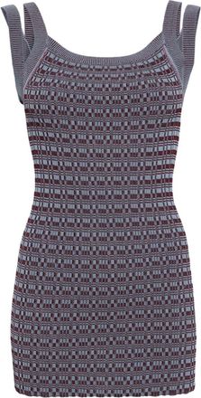 Muller Of Yoshiokubo intarsia-knit tank top - women - Rayon/Nylon - 36 - Blue