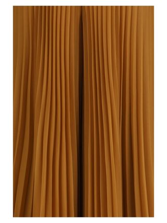 Max Mara Womens Pleated Wide-Leg Trousers Grembo Caramel Polyester