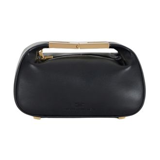 Elisabetta Franchi Handbags, female, Black, Size: ONE SIZE Hobo Bag with Jewel Handle