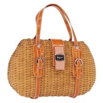 Ferragamo Pre-owned Handbags, female, Brown, Size: ONE SIZE Pre-owned Leather Handbag