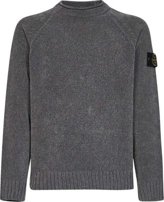 Stone Island Trui met ronde hals - Heren - Ronde hals truien - Grijs - M - Katoen - Truien & Vesten