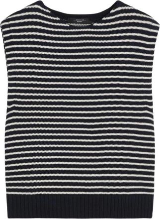 Max Mara Wkdlanda Gilet - Dames - Ronde hals truien - Veelkleurig - L - Katoen - Truien & Vesten
