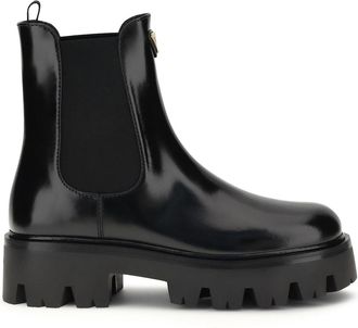 Prada Brushed Leather Ankle Boots