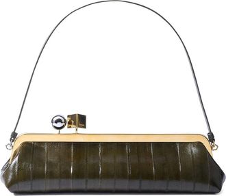Jacquemus Brown Salon Shoulder Bag Crocodile-Effect
