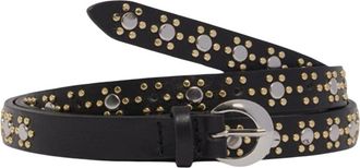 Orciani Cintura in pelle Finitura palladio Punta lunga - Dames - Riemen - Zwart - 80 CM - Leer - Accessoires