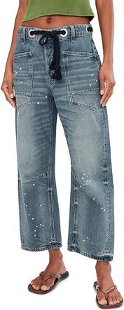 Free People We The Free Moxie Pull-On Barrel Jeans Womens Clothing Timeless Blue : 26 29, Cotton/Denim