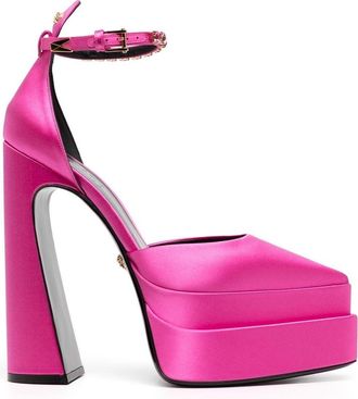 Versace 170mm Mary Jane pumps - women - Calf Leather/Calf Leather/Fabric - 38 - Pink