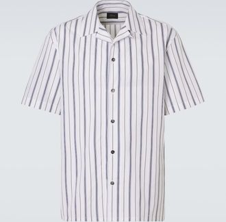Brioni Striped cotton poplin bowling shirt