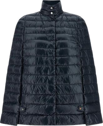 Herno Cape Down Jacket - Dames - Winterjassen - Blauw - M - Nylon - Jassen