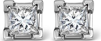 The Diamond Store Platinum Princess Diamond Earrings - 1CT - G/VS - 4.8mm