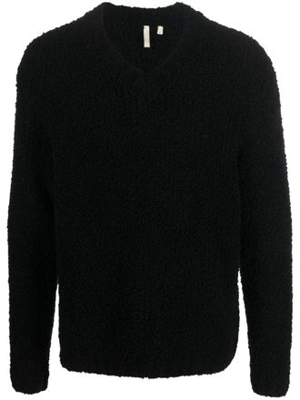 Sunflower merino wool-blend V-neck jumper - Black