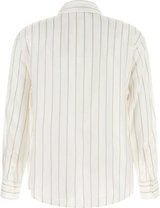 PESERICO Striped Silk Blend Shirt - White