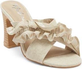 Matisse Footwear Ruffle Strap Block Heel Mule Sandal in Natural at Nordstrom Rack, Size 10