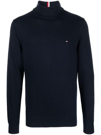 Tommy Hilfiger Maglione a collo alto con ricamo - Blu
