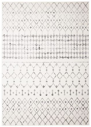 Tapiso Alfombra para sal&oacute;n crema gris patr&oacute;n &eacute;tnico marroqu&iacute; 80 x 150 cm