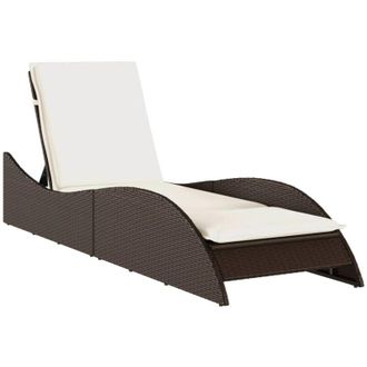 vidaXL Vidaxl - Tumbona Con Coj&iacute;n Rat&aacute;n Sint&eacute;tico Marr&oacute;n 60x205x73 Cm