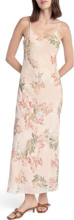 Favorite Daughter The Favorite Floral Georgette Slipdress in Light Peach Rose at Nordstrom, Size X-Large