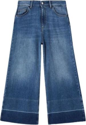 Liu Jo Wide Leg Denim Broek - Dames - Cropped Jeans - Blauw - W25 - Denim - Jeans
