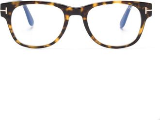 Tom Ford Eyewear FT5898B 052 clear-lenses glasses - unisex - Acetate - 52 - Brown