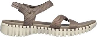 Skechers Womens Go Walk Smart-Flirty Sandal In Dark Taupe