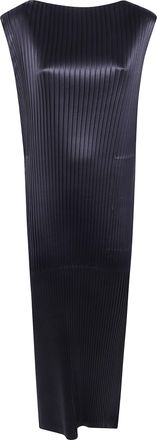 Issey Miyake Dress Glossed Panels Glossed Panels Pleats