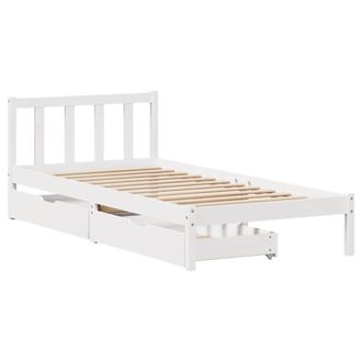 Berkfield Home Full Bed Frame without Mattress White 90x190 cm Single Solid Wood Pine