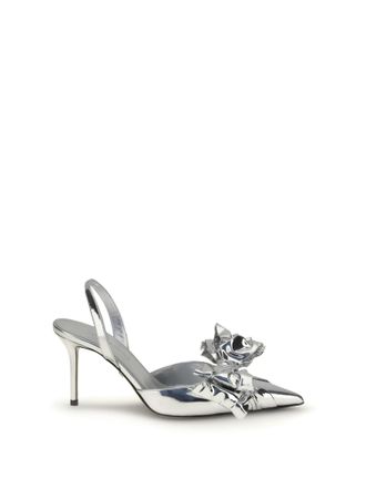 Mach & Mach Cadeau Silver Wrapped Leather Pumps