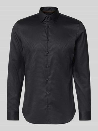 Jake*s Slim Fit Businesshemd in Premiumqualität in Anthrazit, Größe 37/38