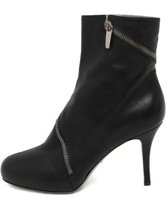 Sergio Rossi zipper leather ankle boots - women - Calf Leather/Calf Leather/Calf Leather - 36 - Black