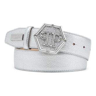 Philipp Plein Dames, Accessoires, Grijs, Maat: 75 CM Leer