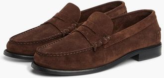 Tommy Hilfiger Mens Suede Penny Loafer - Legacy Brown - US 11.5 / EU 45