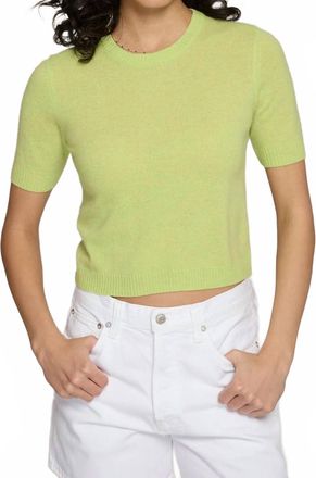 Autumn Cashmere Cropped Short Sleeve Crew Top In Tennis Ball