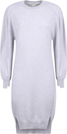 Stella McCartney Grijze Jurk met Ronde Hals en Lange Mouwen - Dames - Casual kleedjes - Grijs - M - Katoen - Kleedjes