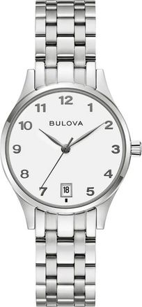 Bulova Classic Quartz White Dial Ladies Watch 96M175