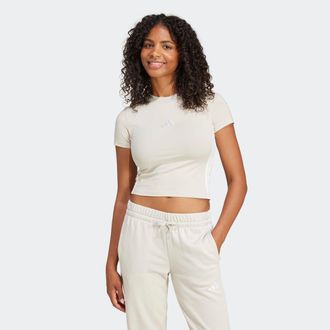 adidas T-Shirt ADIDAS SPORTSWEAR W 3S SJ BABY T, Damen, Gr. XXL, grau (wonder aluminium, wei&szlig;), Obermaterial: 93% Baumwolle, 7% Elasthan, Rundhals, Shirts T-