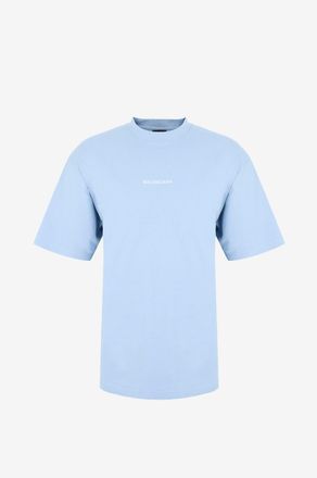 Balenciaga T-Shirt mit Rundhalsausschnitt aus Baumwolle mit besticktem Logo