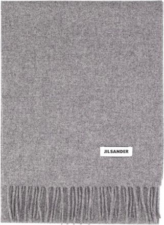 Jil Sander Slanke wollen sjaal - Heren - Accessoires - Grijs - Maat: ONE Size Wol